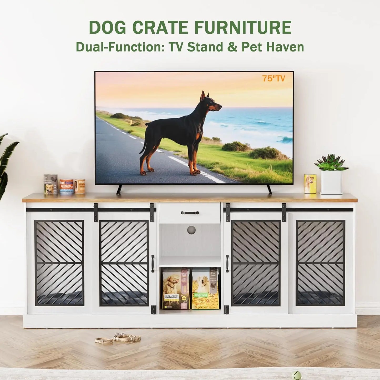 86.6" Heavy-Duty Doghouse as Entertainment Center