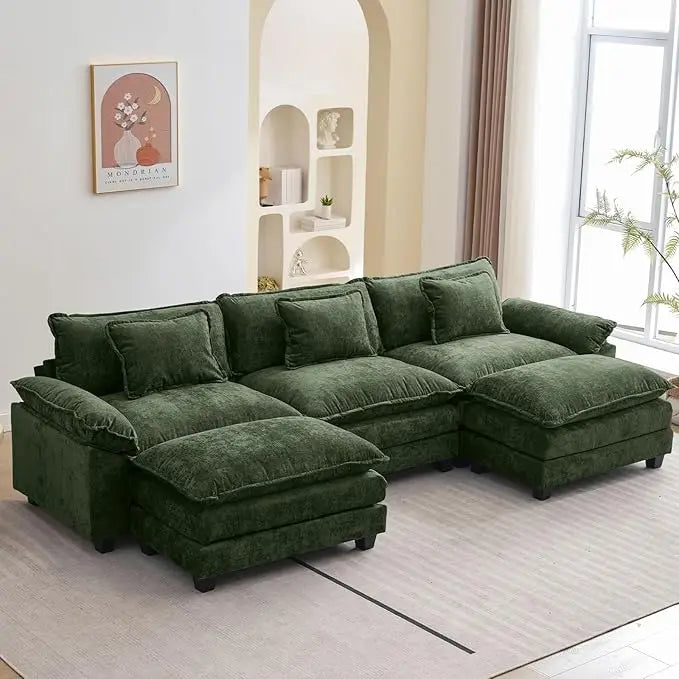 120" Modular Sectional Sofa, with Ottoman