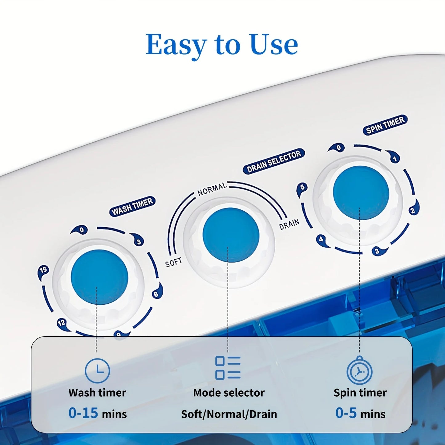 14.5Lbs Portable Washing Semi-Automatic Compact Washer