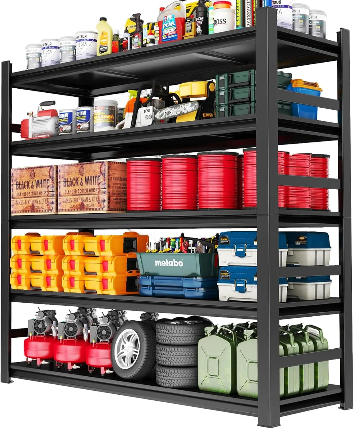 Heavy Duty 5-Tier Steel Garage Shelving Unit