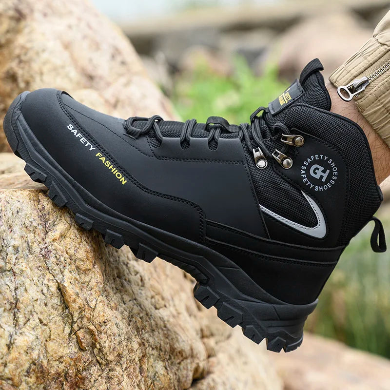 High Top Safety Shoes Men Steel Toe Work boots