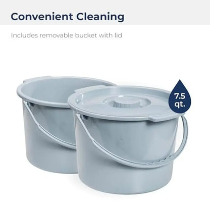 Portable Toilet 350lb Capacity 3-In-1 Bariatric Grey Seat