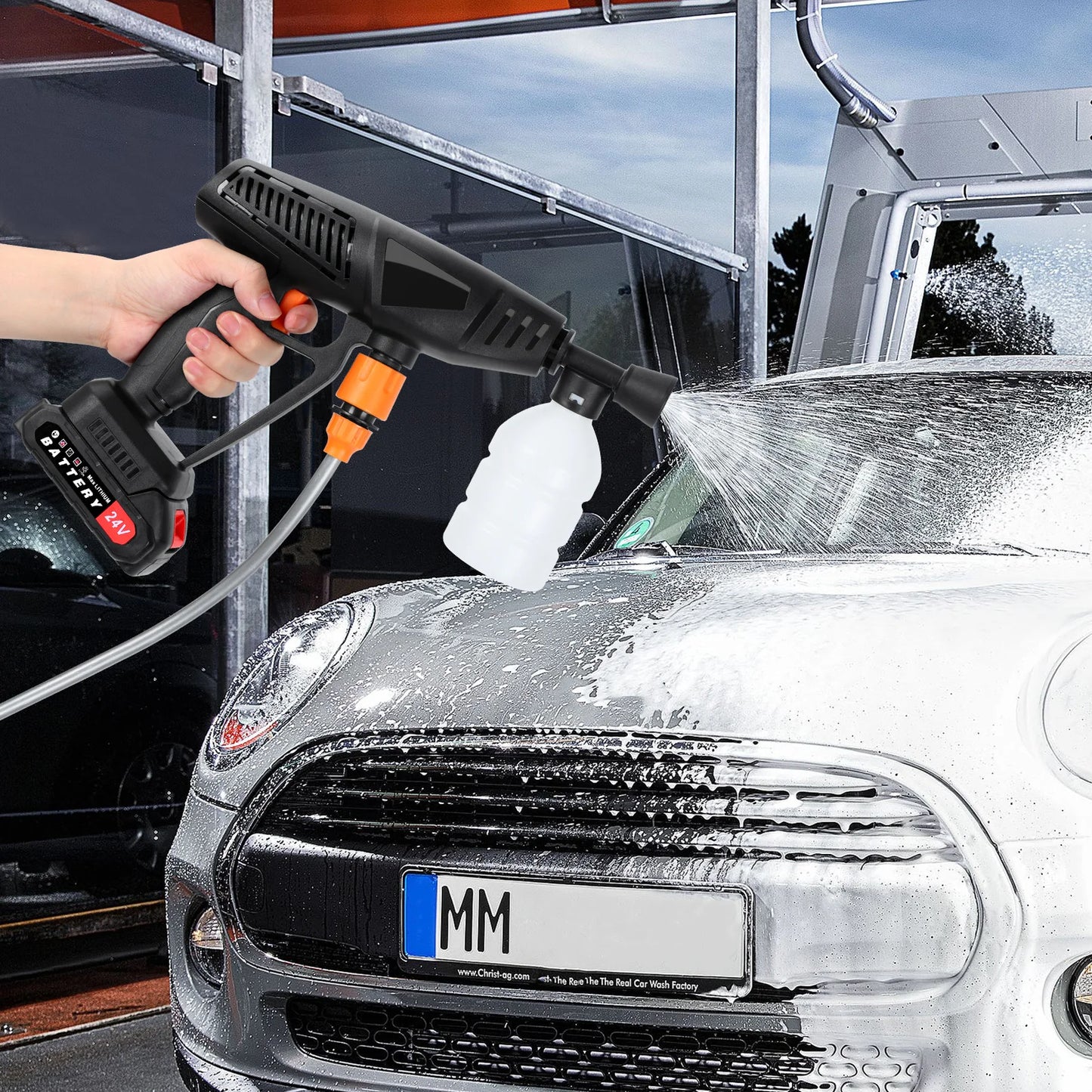 Cordless Pressure Washer with 6-in-1 Adjustable Nozzles