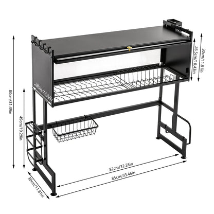 Large 2-Tier Dish Drainer with Cutlery Holder