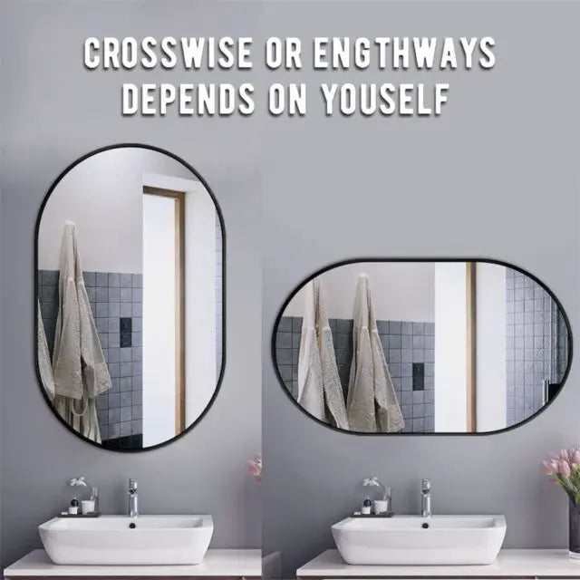 Black Framed Wall Bathroom Accent Vanity Mirror