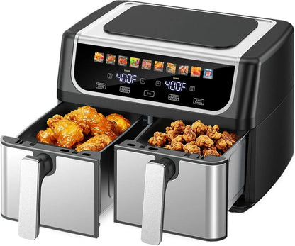 9.5 Quart Large Air Fryer with Double Basket