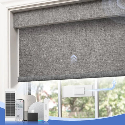 Blackout Smart Roller Blinds Solar Panel Include Electric Cordle