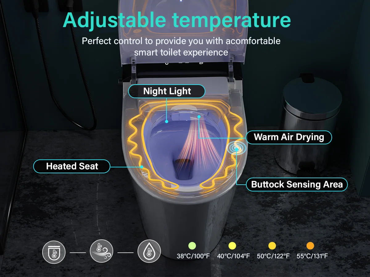 One-Piece Toilet with Dual Auto Flush in 1.28GPF