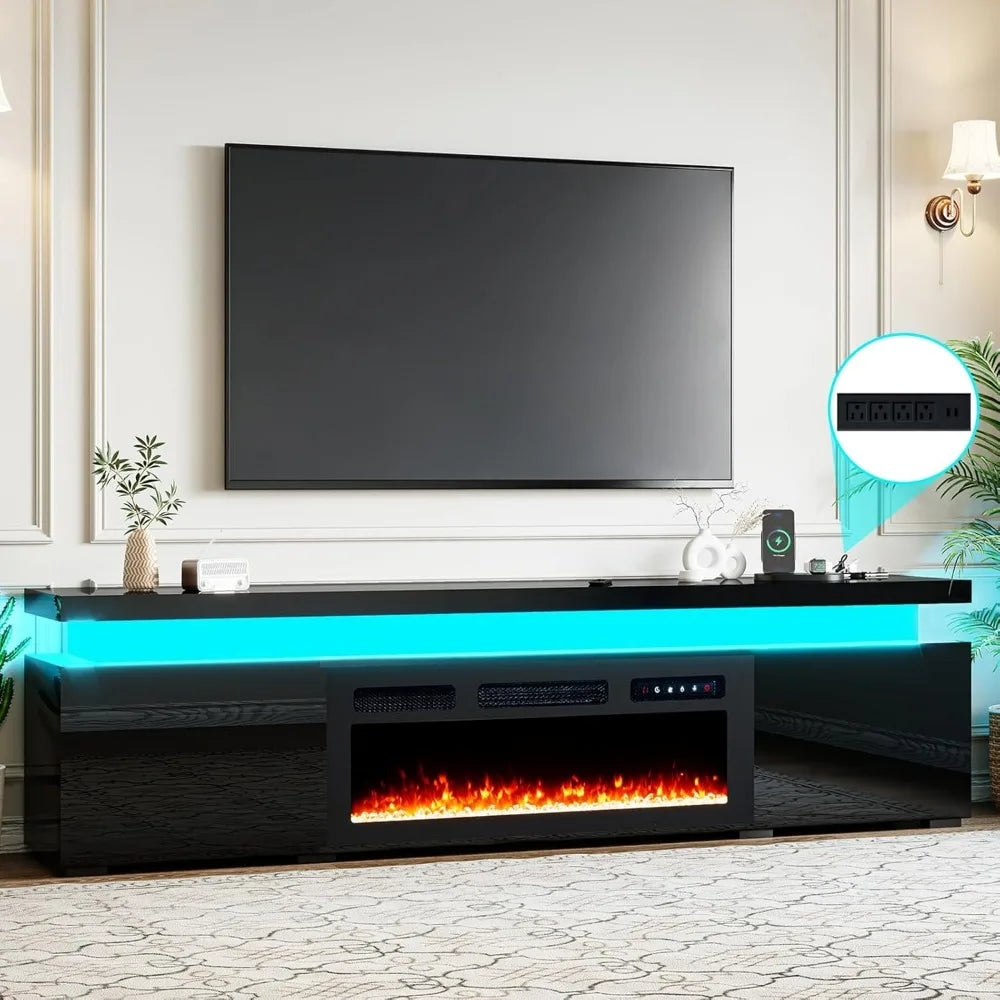 85’’ Fireplace TV Stand, Modern Entertainment Center