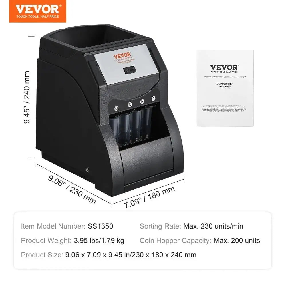 Coin Sorter Machine Sorts up to 230 Coins per Minute
