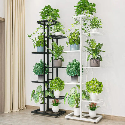 8 Tiers Metal Indoor Outdoor 9 Potted Plant Holders