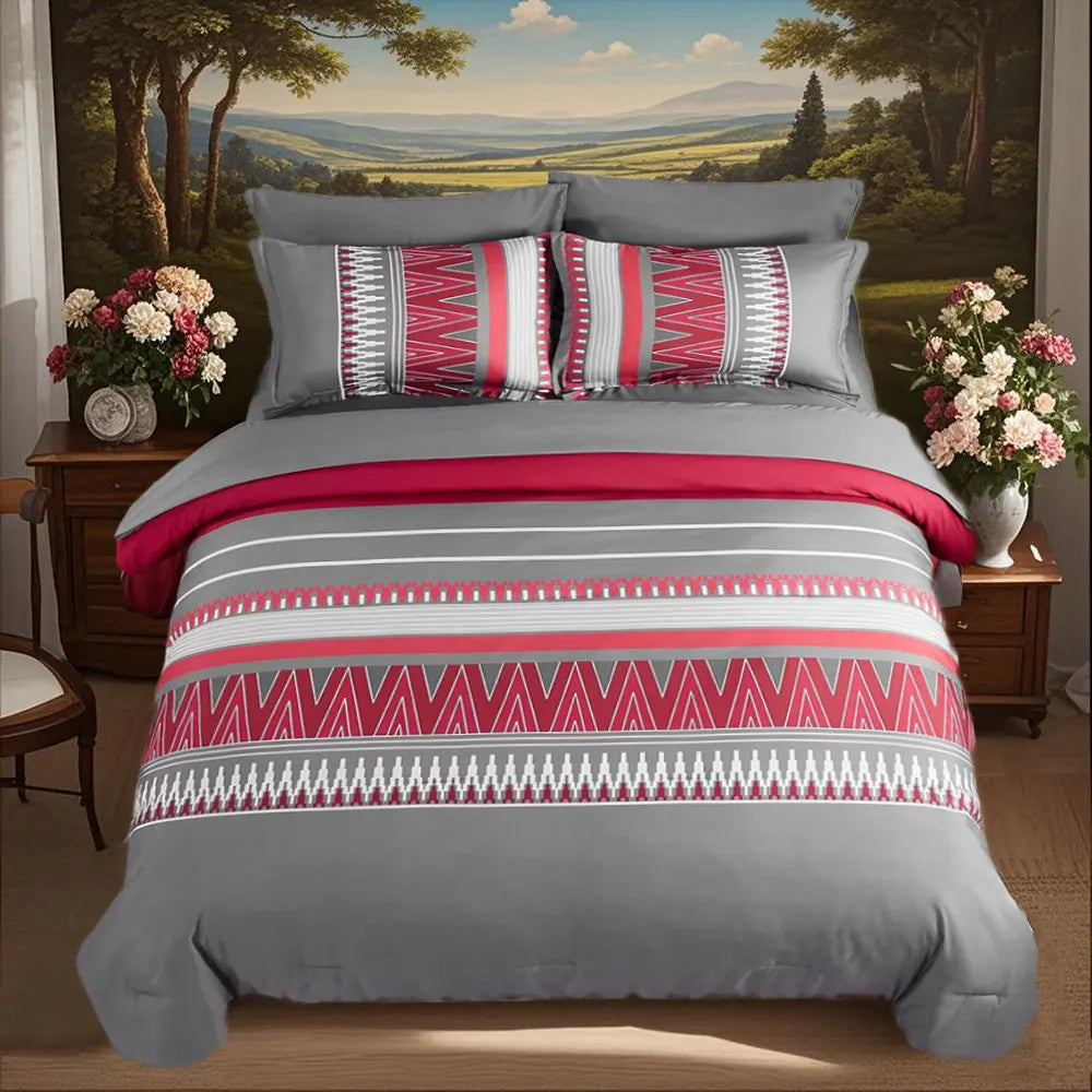 7-piece printed comforter set, suitable for all seasons