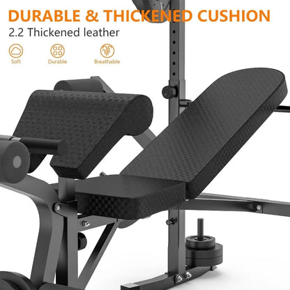 600lbs 6 in 1 Adjustable Weight Bench Set with Leg Extension