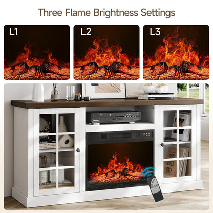 59-Inch TV Stand with 23-Inch Electric Fireplace