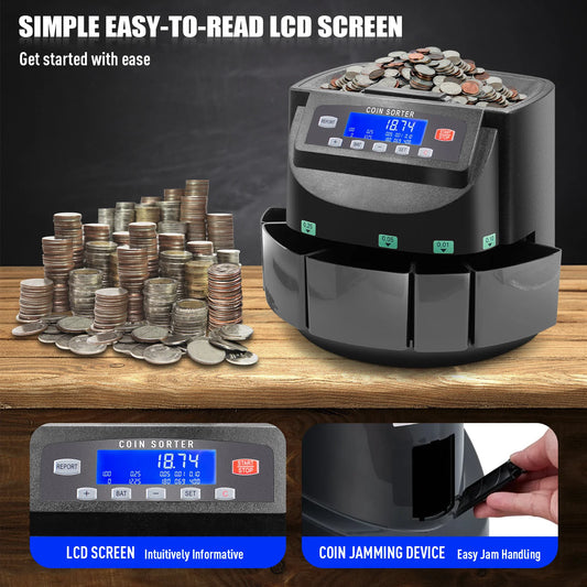 Automatic Dollar Coin Counter an LCD Display for Counting