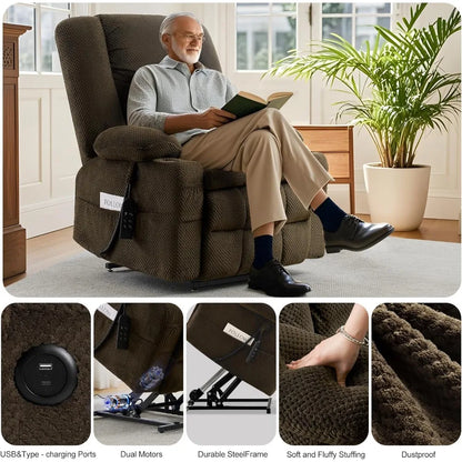 Electric Power Lift Recliner with Massage and Heat