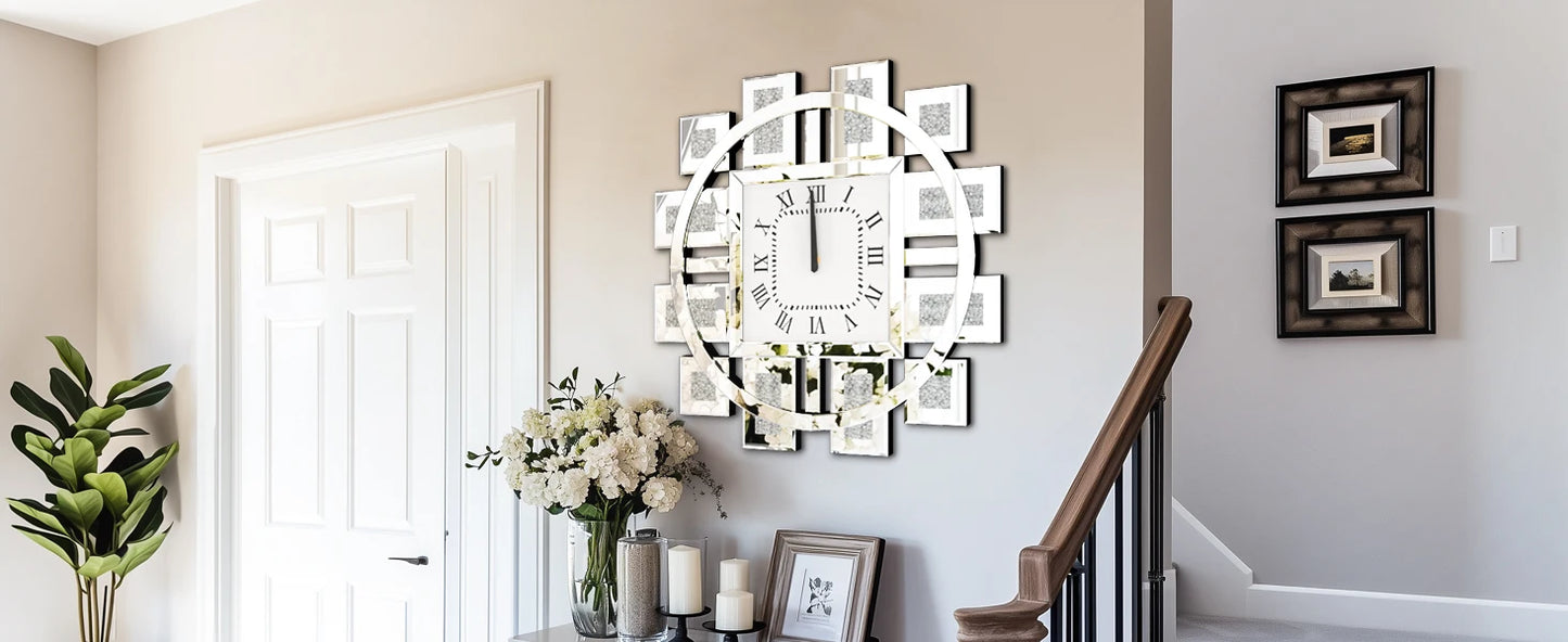 60CM Decorative Wall Clock Inlay Battery Operated