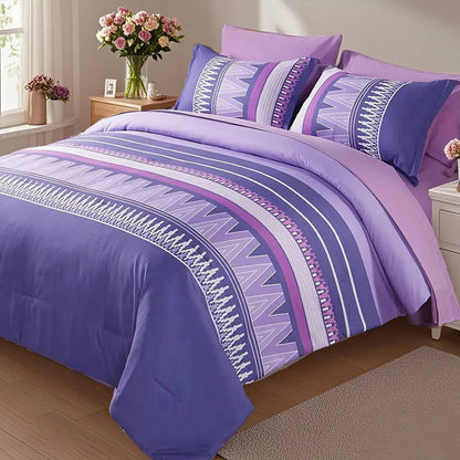 7-piece printed comforter set, suitable for all seasons
