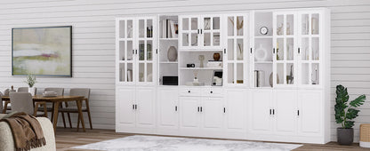 78.7" Tall Kitchen Pantry Storage Cabinet with Glass Doors