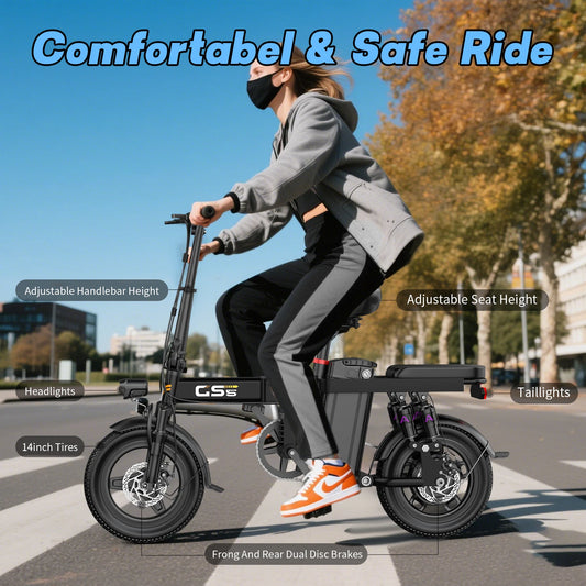 Folding Electric Bike for Adults Teens, 750W Peak Motor