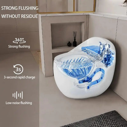Single Flush Egg Shape Toilet 1.28 GPF