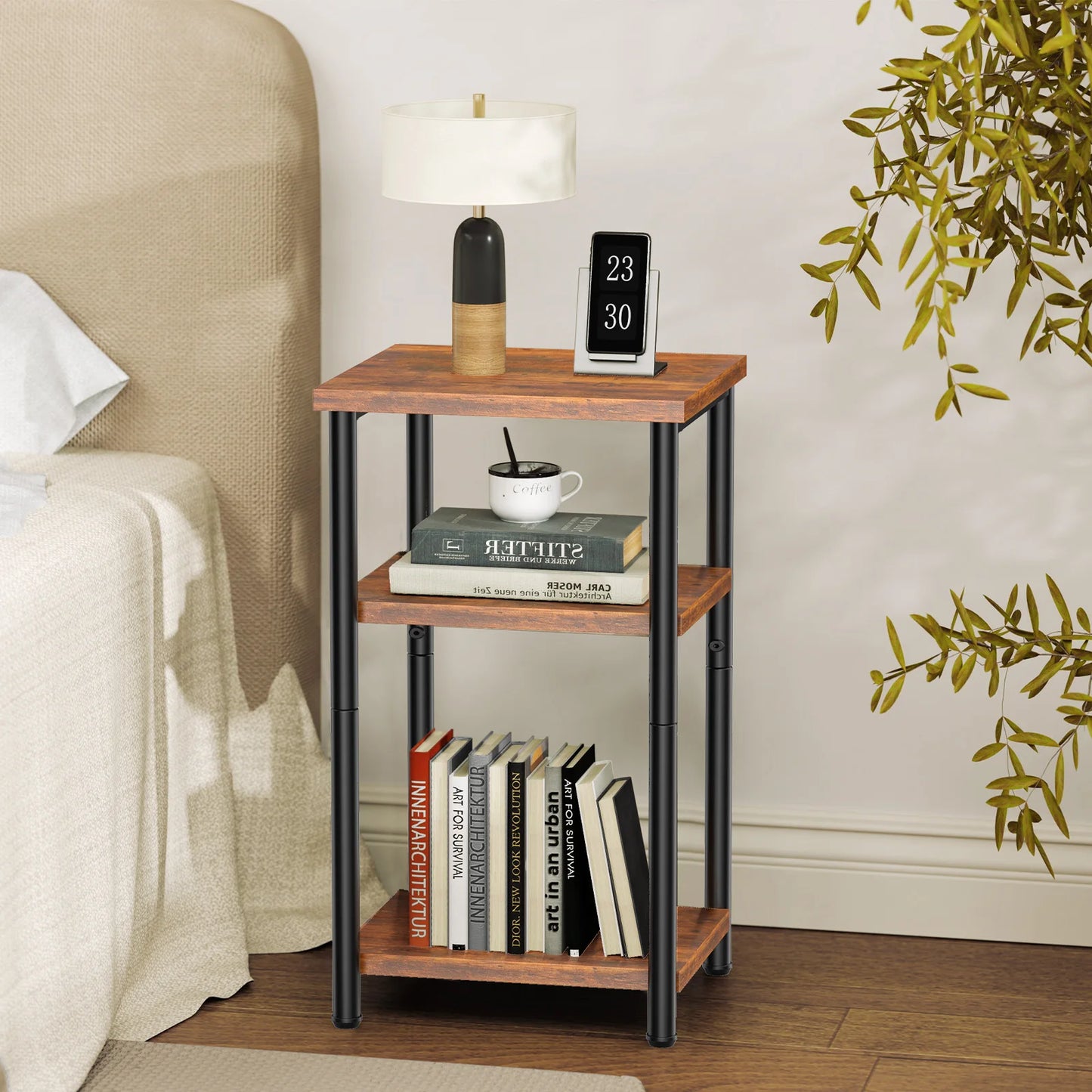 set of 2 End Table Set with Adjustable Feet