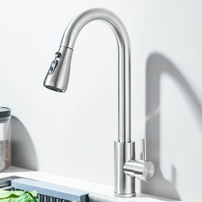 Kitchen Faucet Brushed Nickel Pull-out Sprayer