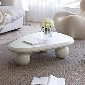 Irregular Coffee Table with 3 Round Legs