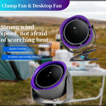 Portable Clip & Desktop Fan, Touch Screen 360° Adjustable
