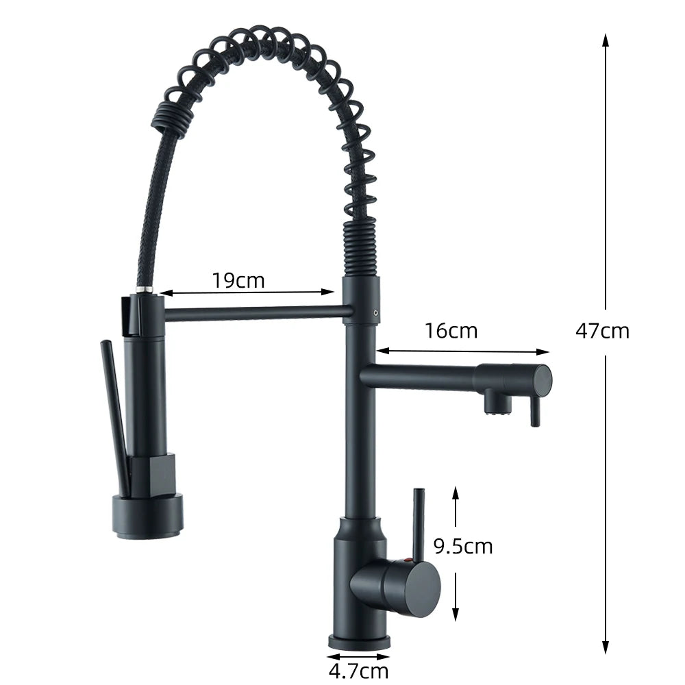 Pull Down Spring Kitchen Faucet Single Lever