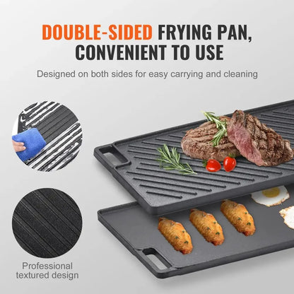 Non-Stick Heat-Resistant Cast Iron Reversible Grill