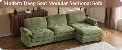 Beautiful Modern Sofa with Ottoman and Slipcover