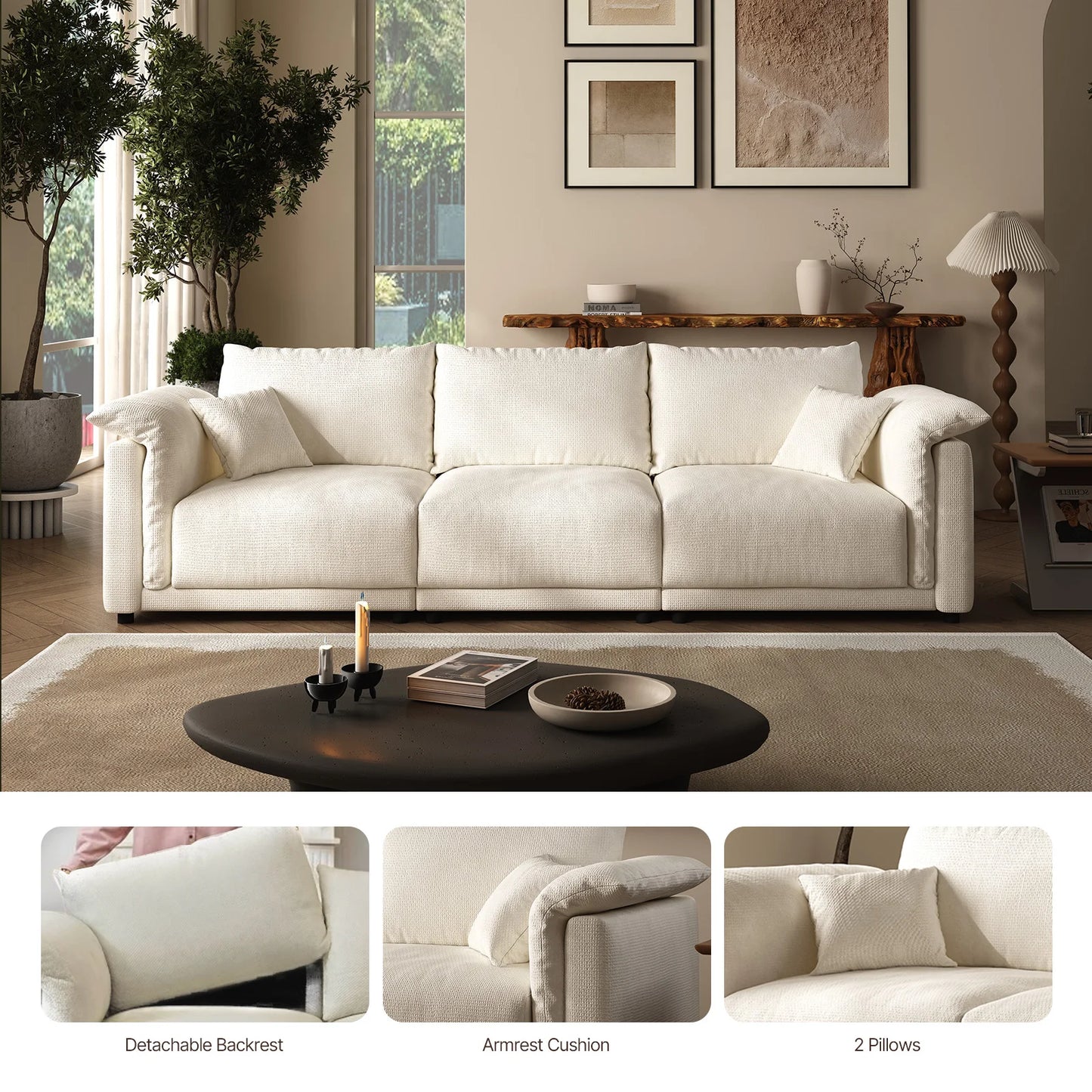 98.5" Cloud Modular Sectional Sofa