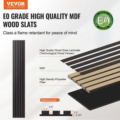 7.9 x 94.5-inch 4PCS Wood Slat Acoustic Panels