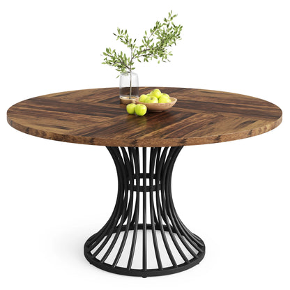46-Inch Wood Kitchen Table with Sturdy Metal Base