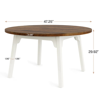 46-Inch Wood Kitchen Table with Sturdy Metal Base
