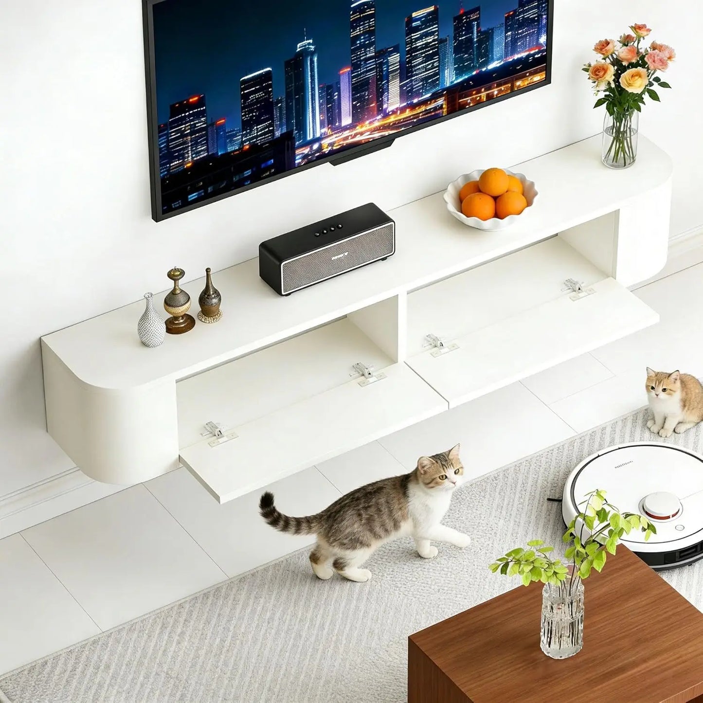 Floating TV Stand Wall Mounted Media Console