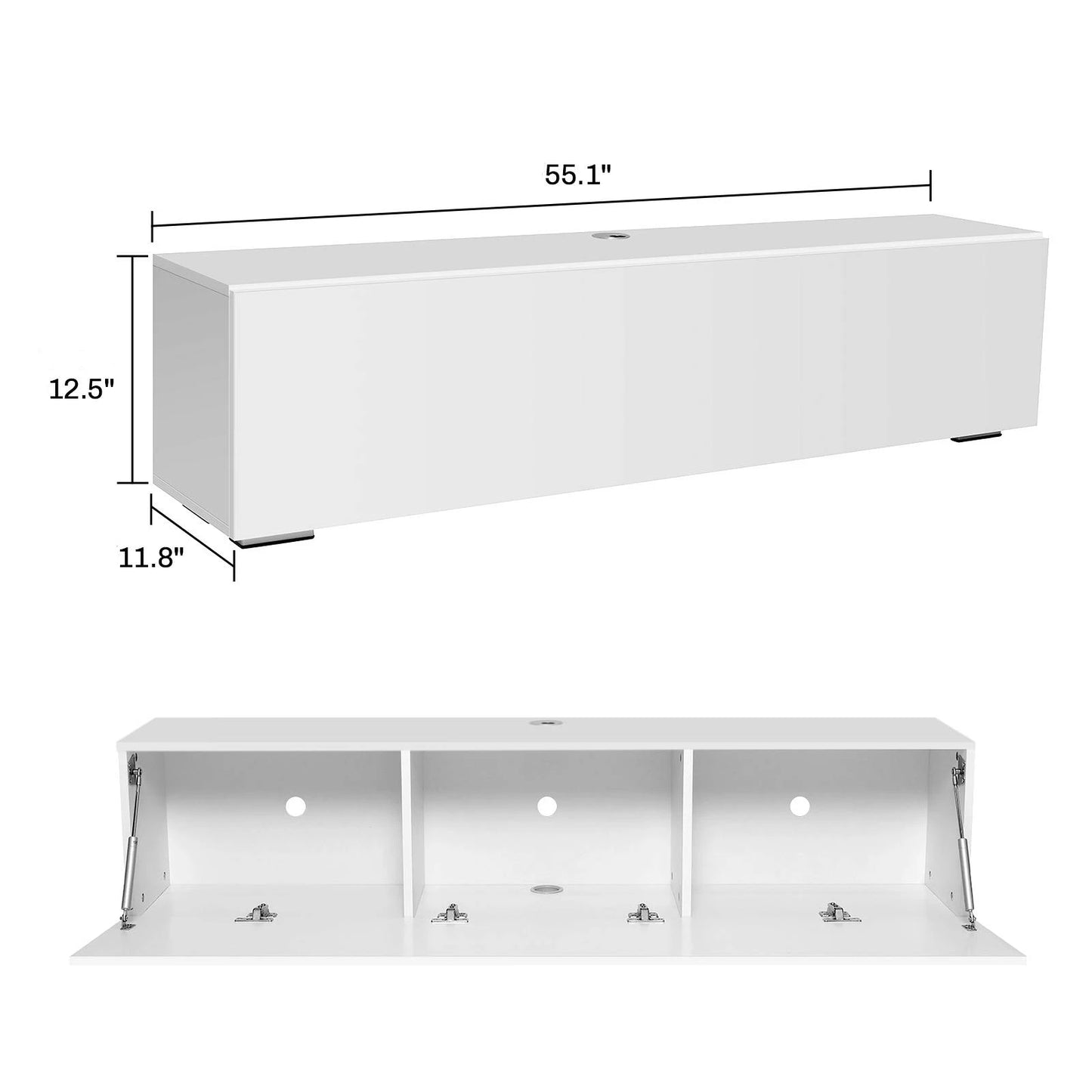 Floating TV Stand with Led Light for TVs up to 63"