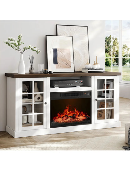 59-Inch TV Stand with 23-Inch Electric Fireplace