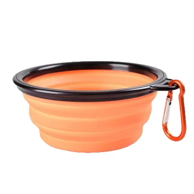 Portable Folding Pet Bowl Dishes with Carabiner Pet Supplies