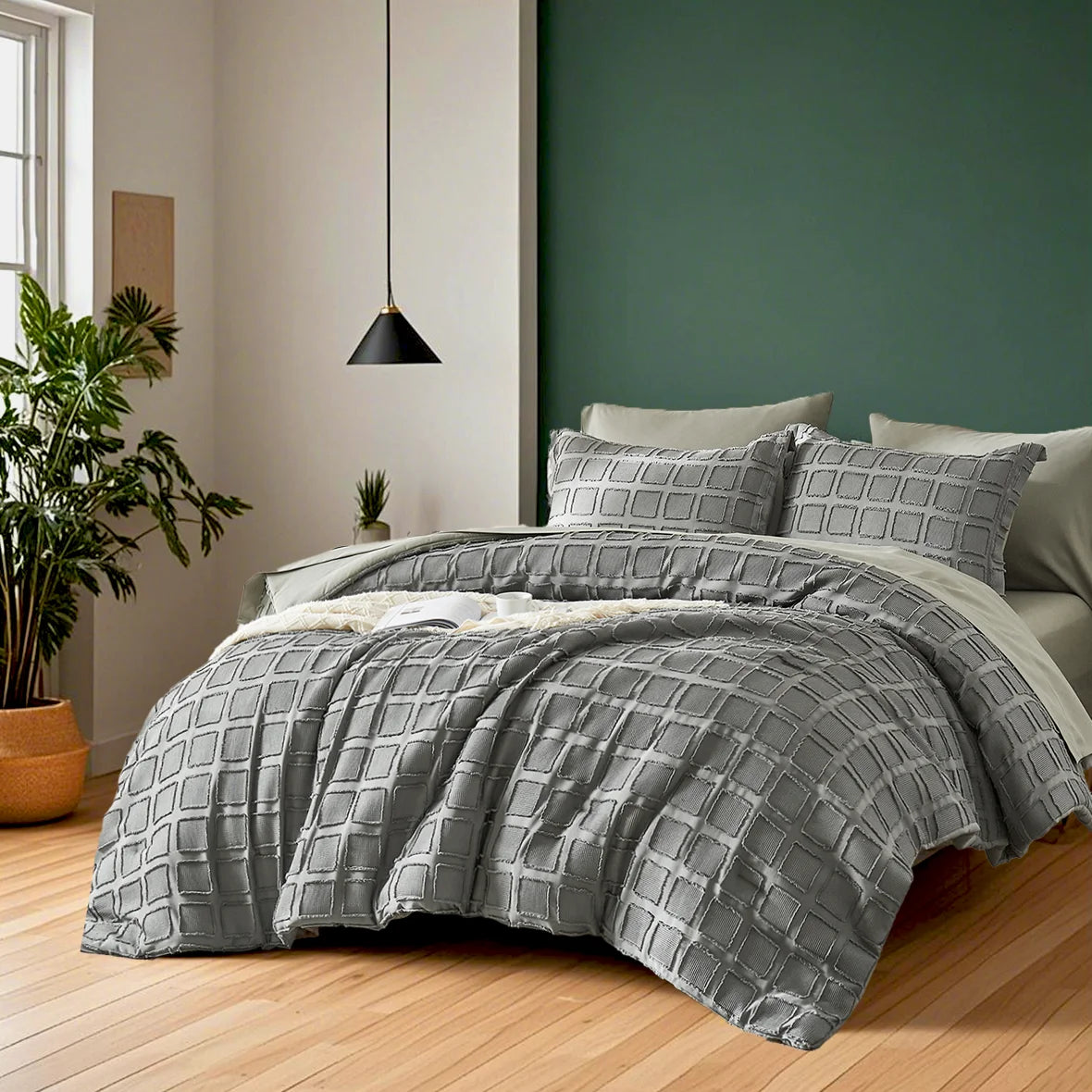 Solid color cut flower Queen size Comforter sets