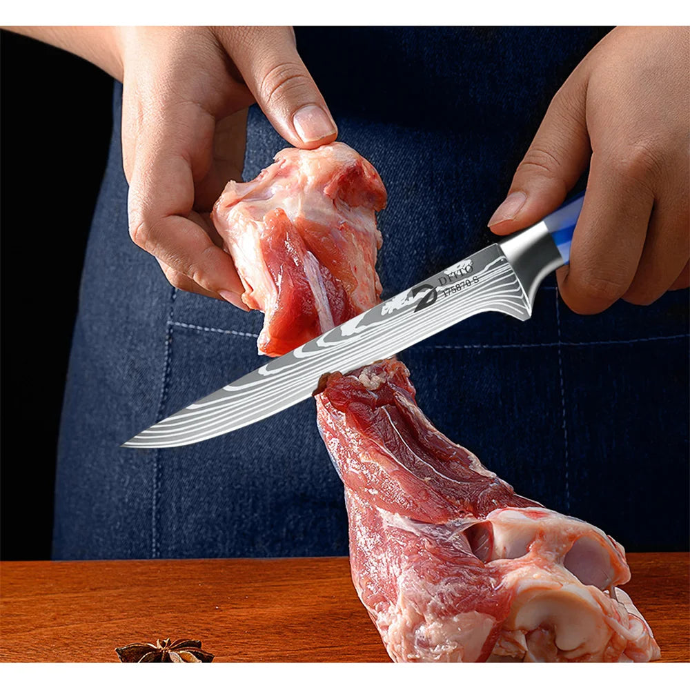 8pcs Kitchen Knife Damascus Stainless Steel Chef Knife