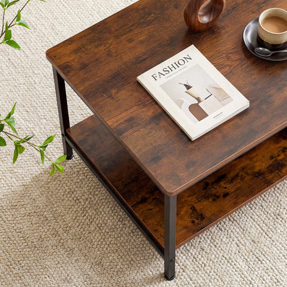 31IN Wood Coffee Table with Anti-Slip Feet