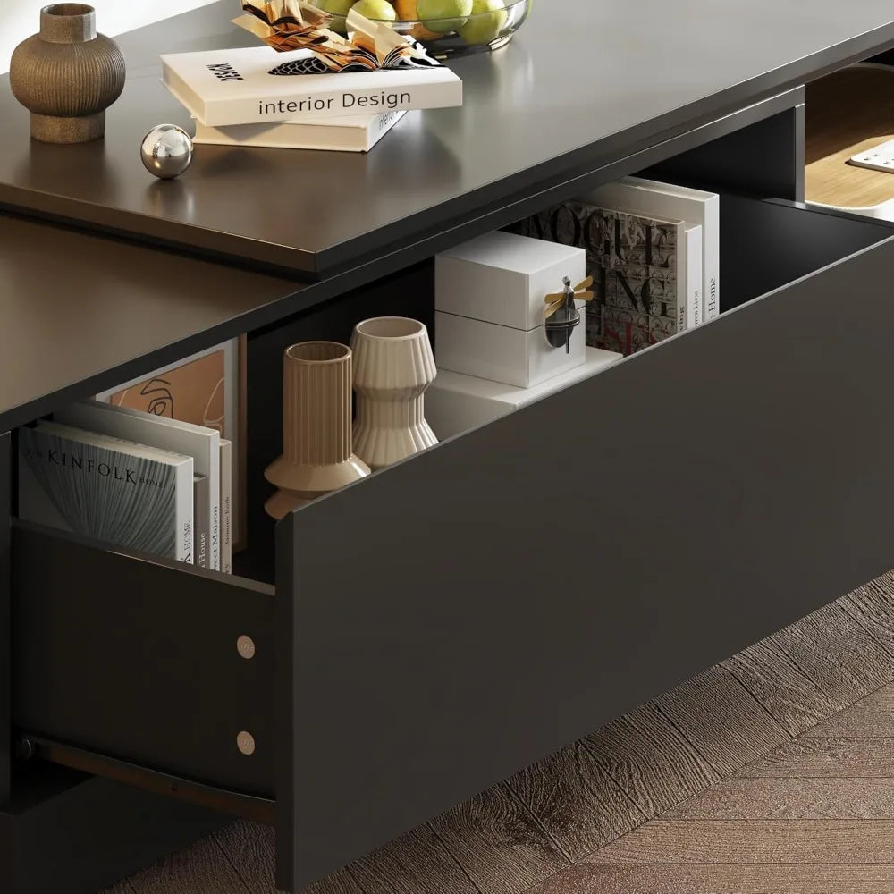 Extendable TV Stand with 2 Drawers