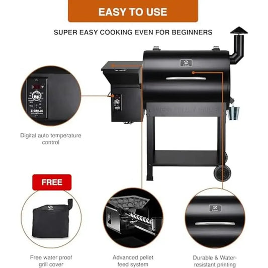 Ultimate 8-in-1 Wood Pellet Grill & Smoker with Auto Temp Controls