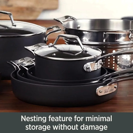 4 Piece Hard Anodized Nonstick Saucepan Set