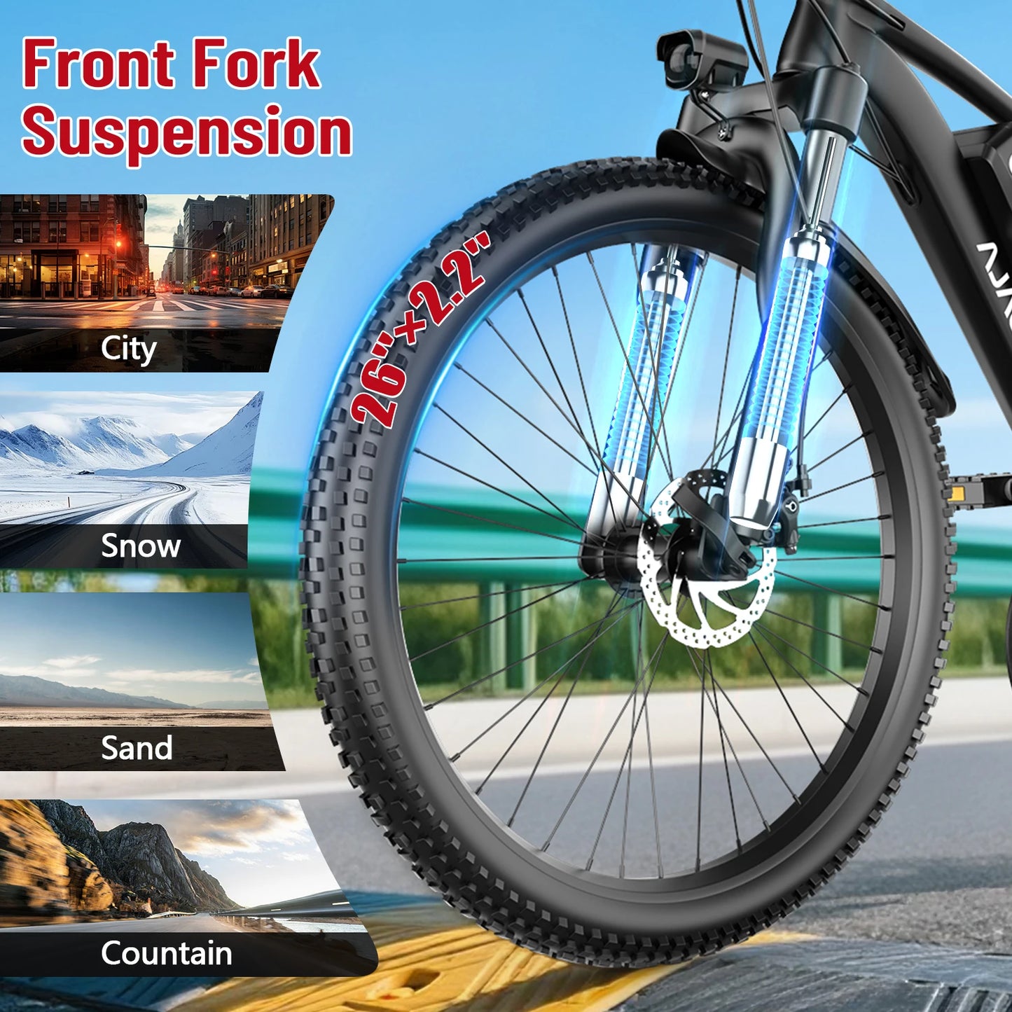 26'' Electric 40 Mile Commuter Bike for Adults