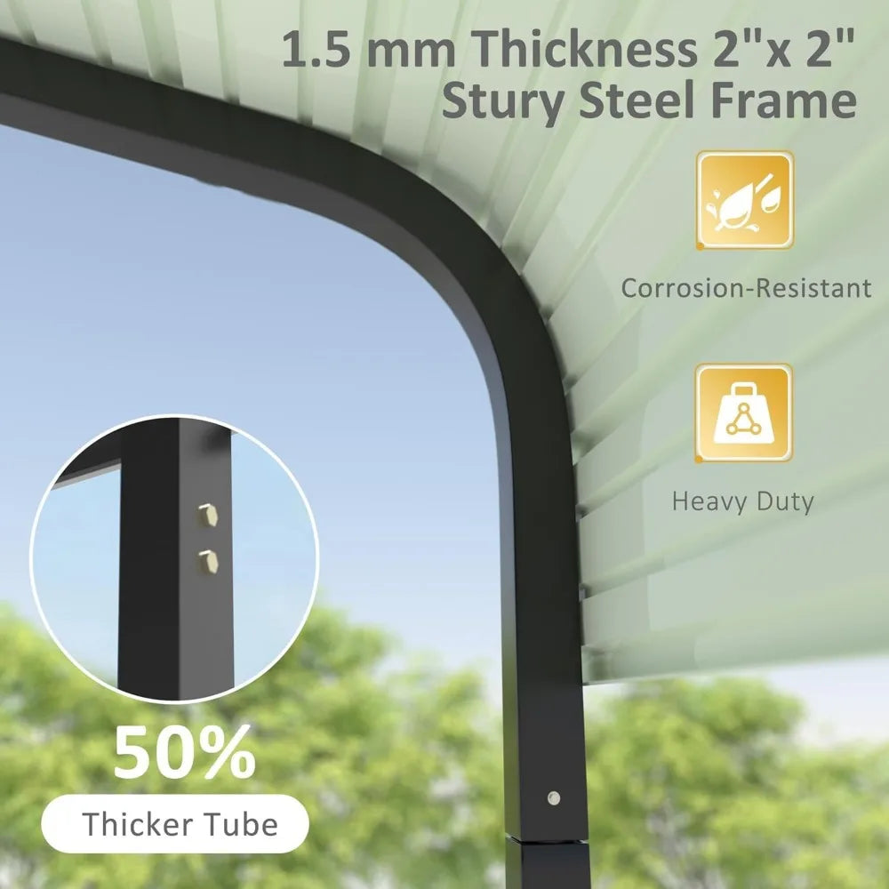 10' x 15' Heavy Duty Metal Carport Kit with Metal Roof