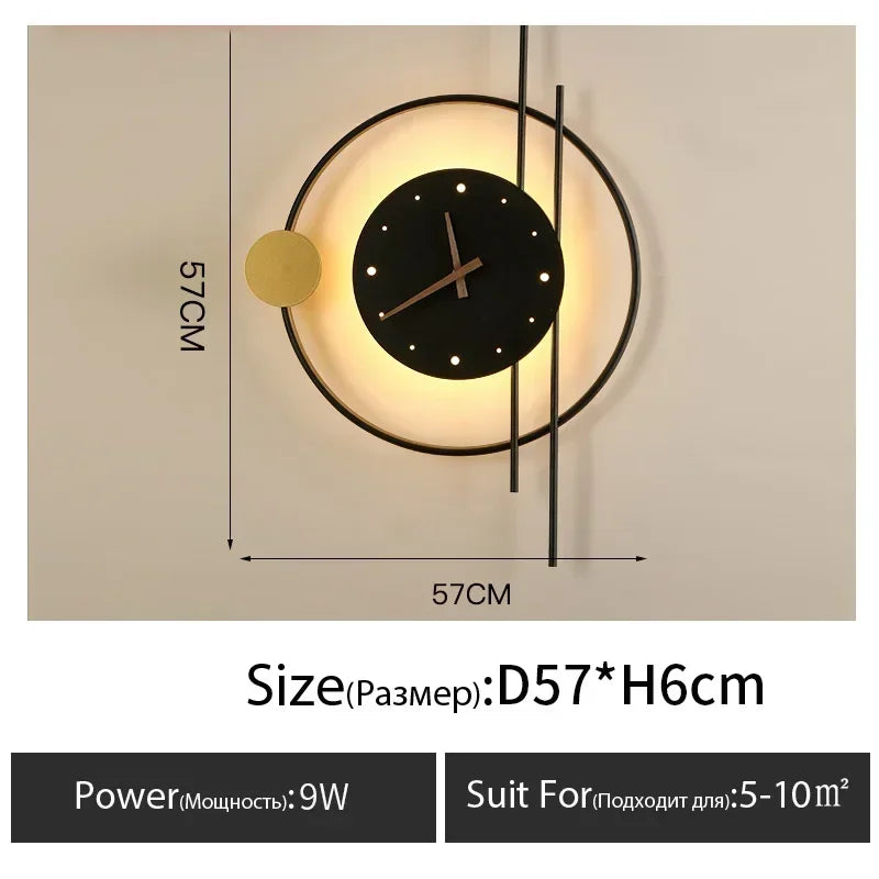 Wall Lamp with Clock Dining Room Decor