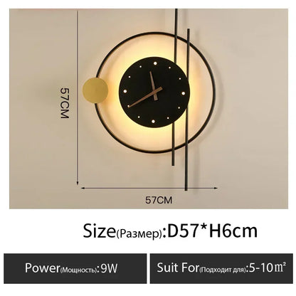 Wall Lamp with Clock Dining Room Decor
